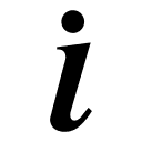 Black info icon on transparent background